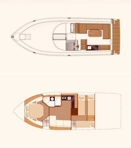 Motorboat Sealine Sc35 boat plan