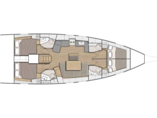 Sailboat  Sunsail 46.4 Boot Grundriss