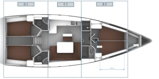 Sailboat Bavaria Cruiser 46 Boot Grundriss