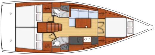 Sailboat Beneteau Oceanis 38.1 Boot Grundriss