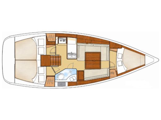 Sailboat BENETEAU OCEANIS 34 Plano del barco