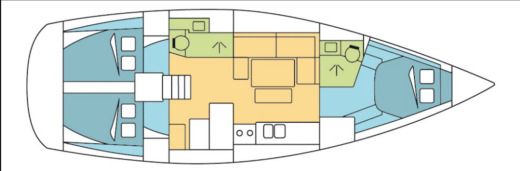 Sailboat DUFOUR 405 GRAND LARGE Boat layout