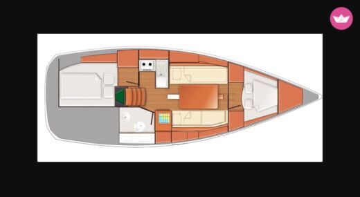 Sailboat Jeanneau Sun Odyssey 319 Planimetria della barca