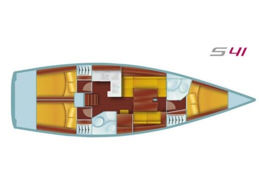Sailboat Salona 41 Performance Plattegrond van de boot