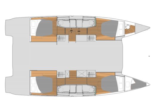 Catamaran Fountaine Pajot Elba 45 Plano del barco