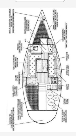 Sailboat Beneteau First 30E Boot Grundriss