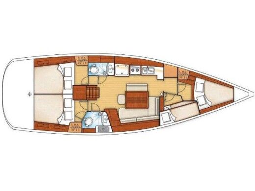 Sailboat BENETEAU 43 Boat layout