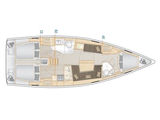 Sailboat Hanse Hanse 418 Plano del barco