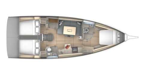 Sailboat Dufour 41 Plattegrond van de boot