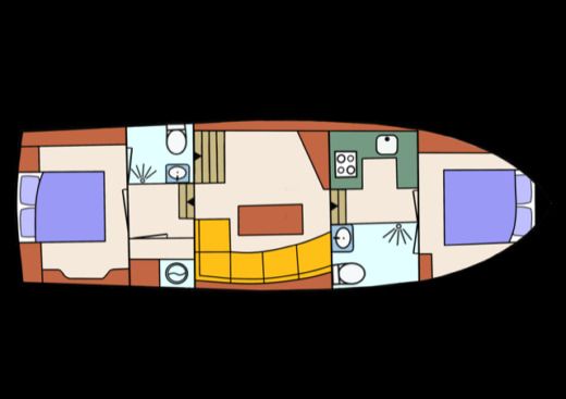 Houseboat Maurice Elite RIVERLINE 1400 Boat layout