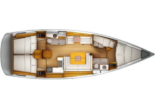 Sailboat JEANNEAU Sun Odyssey 439i Performance Σχέδιο κάτοψης σκάφους