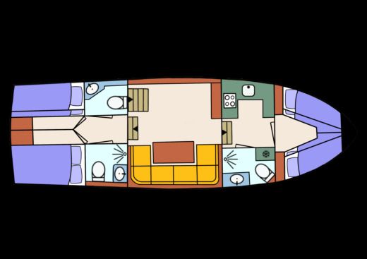 Houseboat Victus Mistral 1350 Boat layout