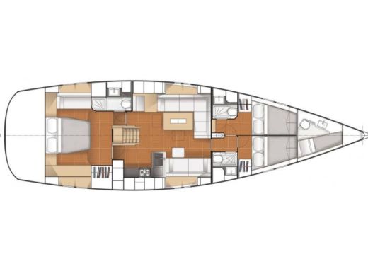 Sailboat  Hanse 545 boat plan