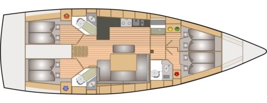 Sailboat Bavaria Bavaria 46 Cruiser Plan du bateau