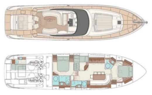 Motor Yacht Riva 63 Virtus Plano del barco