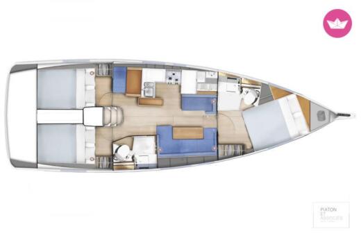 Sailboat Jeanneau Sun Odyssey 410 Σχέδιο κάτοψης σκάφους