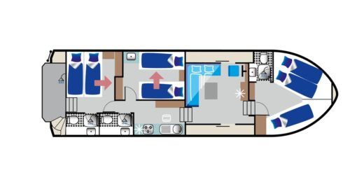 Houseboat Kormoran 1290 (HMR) Plattegrond van de boot