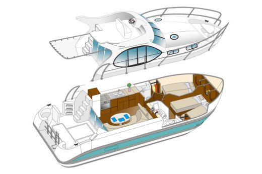 Motorboat Nicols Quatro B+ Boot Grundriss