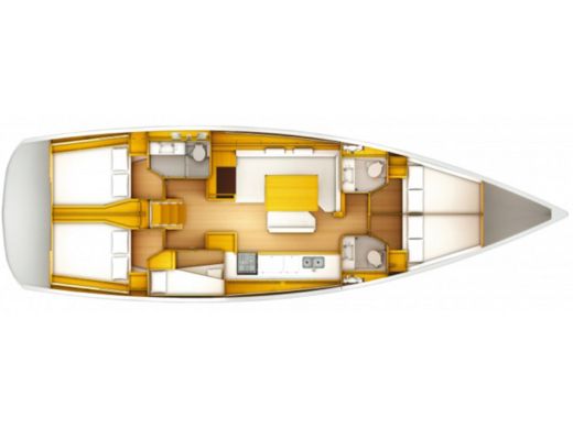 Sailboat BENETEAU SUN ODYSSEY 519 Planimetria della barca
