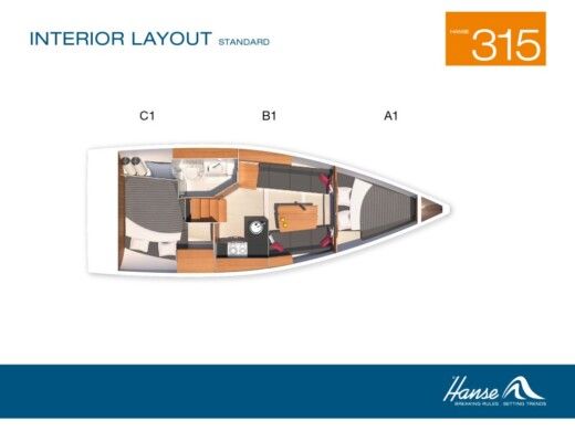 Sailboat HANSE 315 boat plan