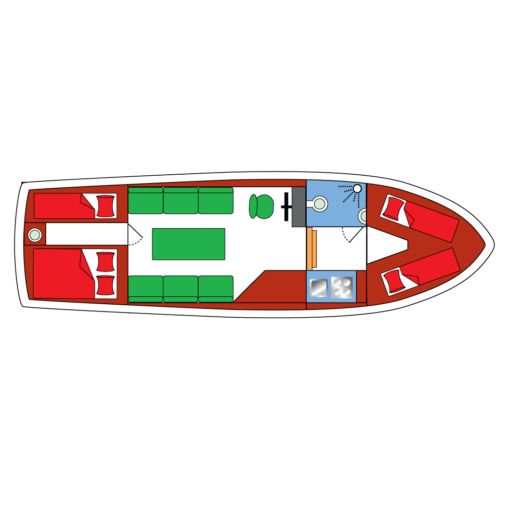 Houseboat Palan DL 1100 (Timmerman) Boot Grundriss