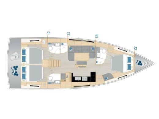Sailboat  Hanse 460 boat plan