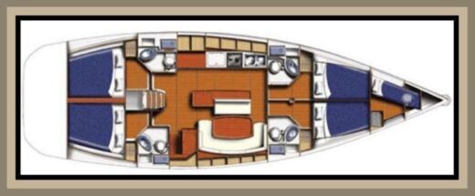 Sailboat Beneteau Cyclades 50 Plan du bateau