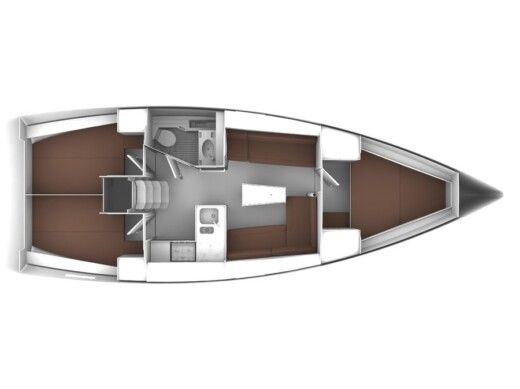 Sailboat BAVARIA 37 CRUISER Boot Grundriss
