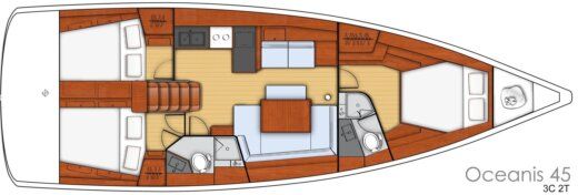 Sailboat BENETEAU OCEANIS 45 Planimetria della barca