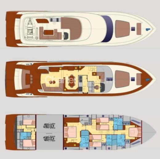 Motor Yacht Raphael Yachts 78 Fly Planimetria della barca