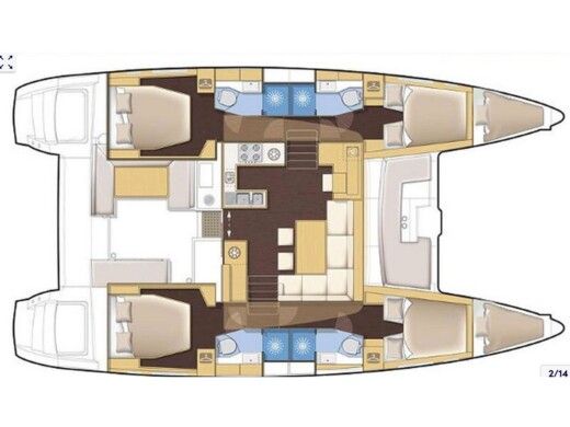 Catamaran Lagoon Lagoon 450F Boot Grundriss