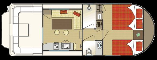 Houseboat New Con Fly Suite Plano del barco