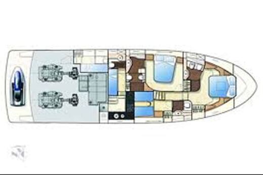 Motor Yacht Ferretti 591 Plattegrond van de boot