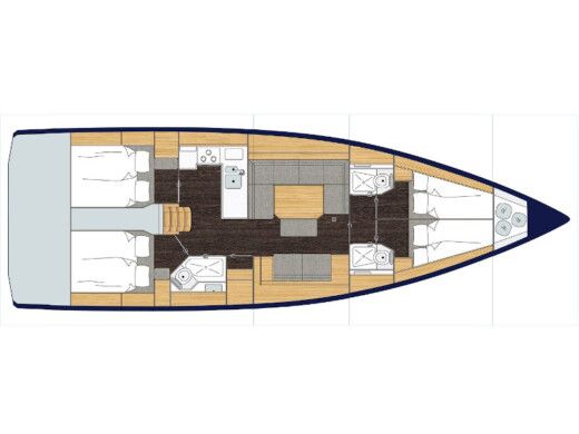 Sailboat  Bavaria C45 Boat layout