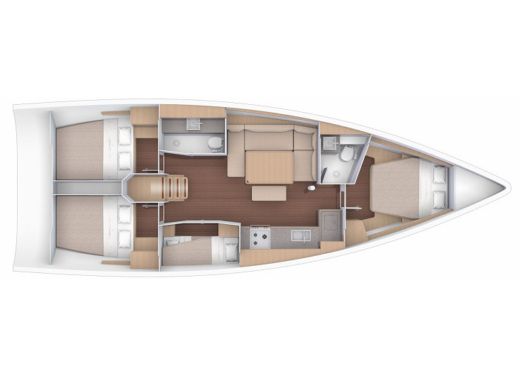 Sailboat  Dufour 430 Grand Large Boat layout