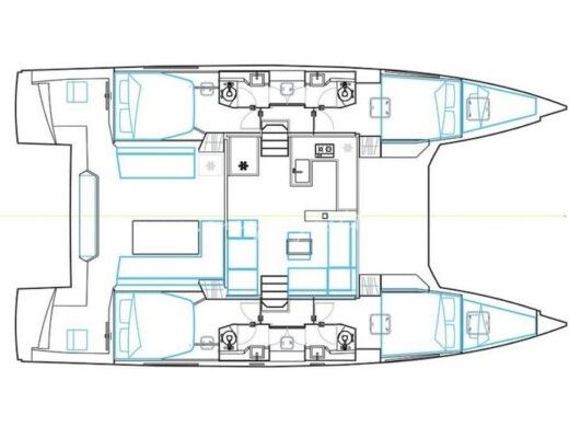 Catamaran Nautitech Nautitech 46 Fly Boat layout