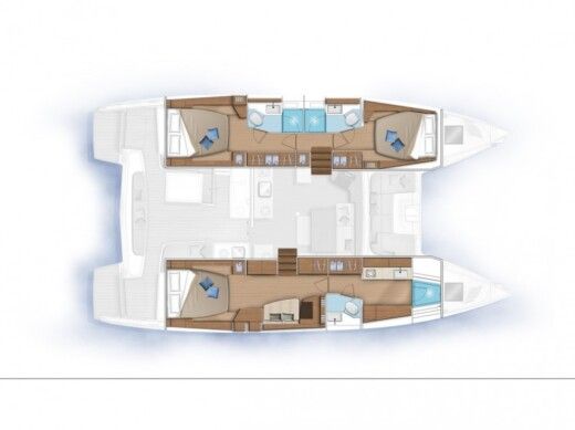 Catamaran  Lagoon 46 Owners Version Plattegrond van de boot