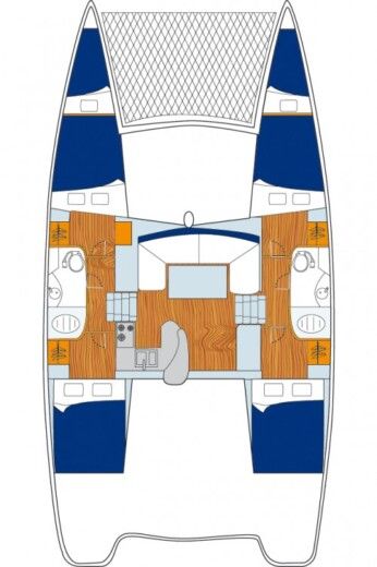 Catamaran Leopard 39 Boot Grundriss