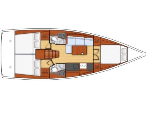 Sailboat Beneteau Oceanis 38.1 Boat layout