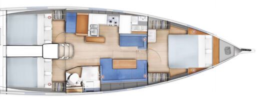 Sailboat Jeanneau Sun Odyssey 410 Plan du bateau