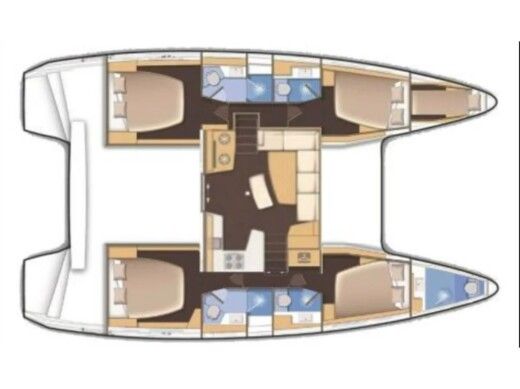 Catamaran  Lagoon 40 Plattegrond van de boot