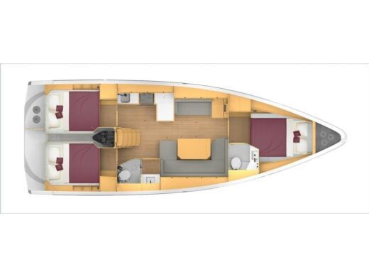 Sailboat Bavaria C42 Boat layout