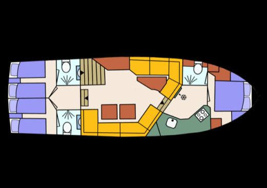 Houseboat Danny Elite Bonito 1500 Boat layout