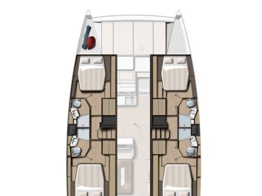 Catamaran  Bali 4.4 Plattegrond van de boot