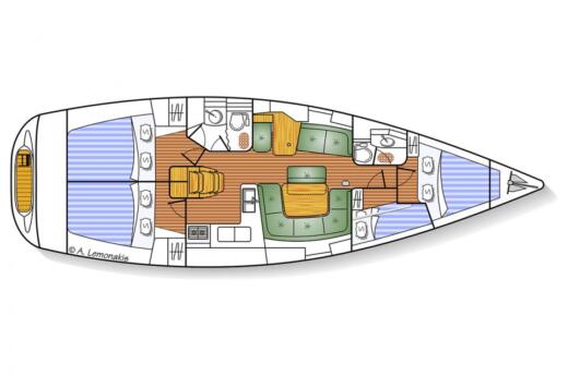 Sailboat Jeanneau Sun Odyssey 43 Boat layout