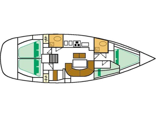 Sailboat Beneteau Oceanis 411 Plan du bateau