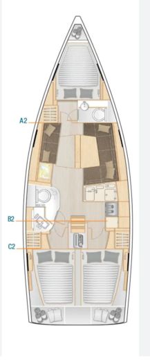 Sailboat Hanse 388 Plan du bateau