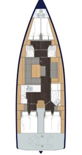 Sailboat Bavaria Bavaria Cruiser 45 Boot Grundriss