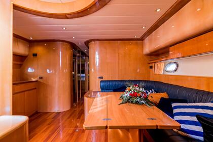 Yacht in marina Santa Eulalia, Ibiza