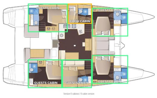Sailboat  Lagoon 52 Boot Grundriss